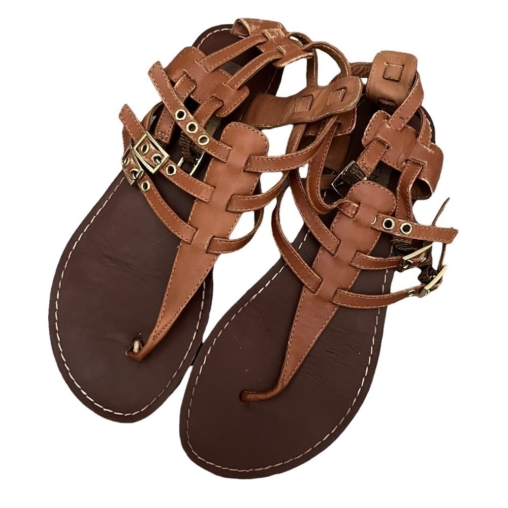 Steve Madden Brown Leather Saahara Gigi‎ Strappy Sandals 7.5
